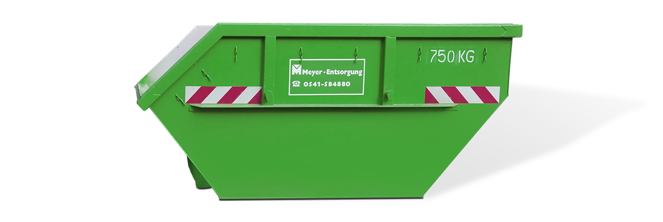 Grüner, offener Abrollcontainer von Meyer Entsorgung